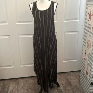 KDL - black long dress with white stripes- Size small.